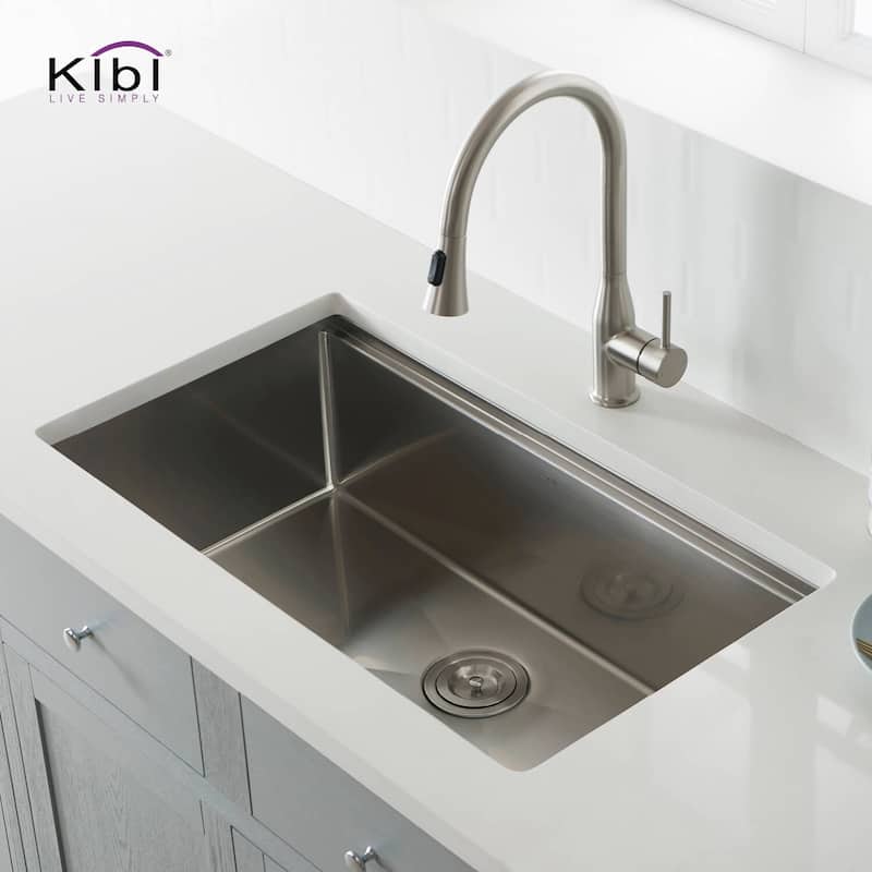 33 Inches Undermount Single Bowl Stainless Steel Workstation Sink