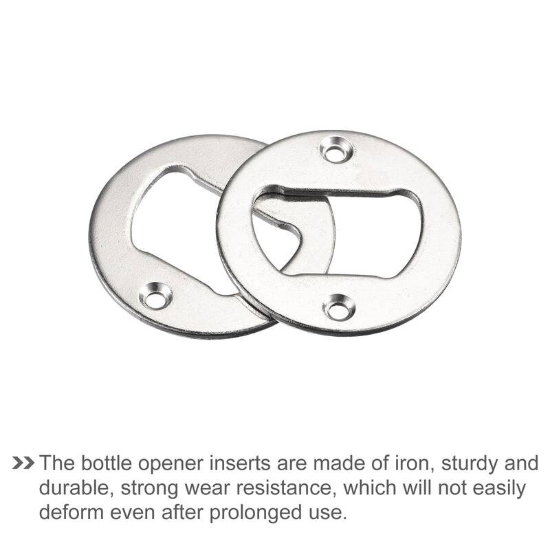 10pcs Bottle Opener Inserts Kits Flat Beer Bottle Opener Hardware Parts, Silver