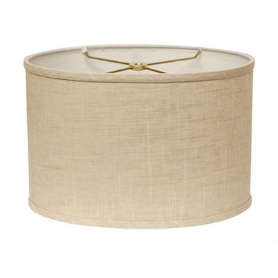 HomeRoots18" Light Wheat Throwback Oval Linen Lampshade - 18