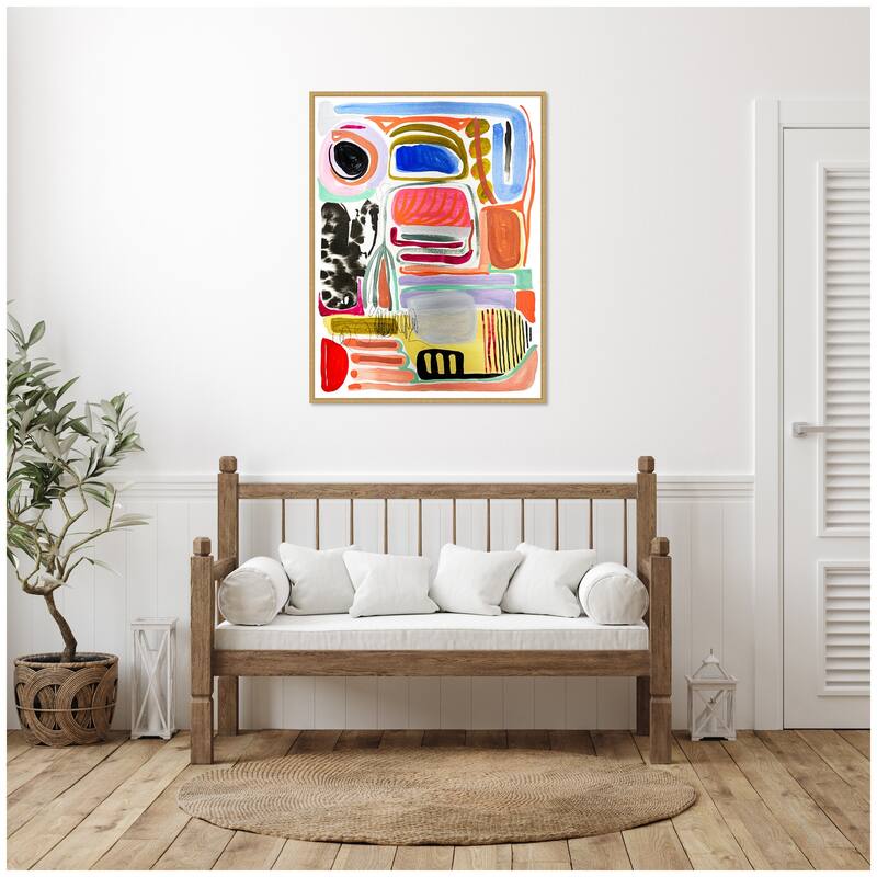 Kate and Laurel Sylvie Abstract 09 Framed Canvas by Emma Daisy
