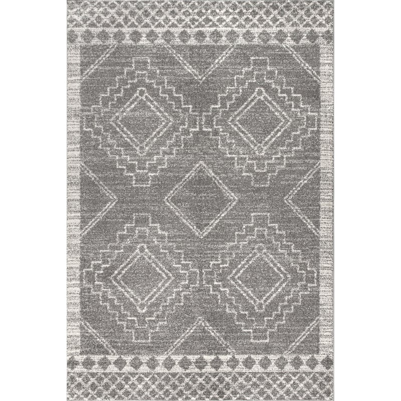 JONATHAN Y Williamsburg Moroccan Beni Souk Area Rug - 8 X 10 - Gray/Cream