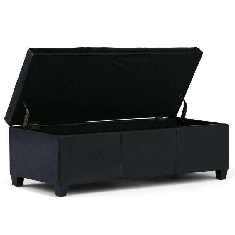 WYNDENHALL Franklin 48-in. Wide Contemporary Rectangular Storage Ottoman