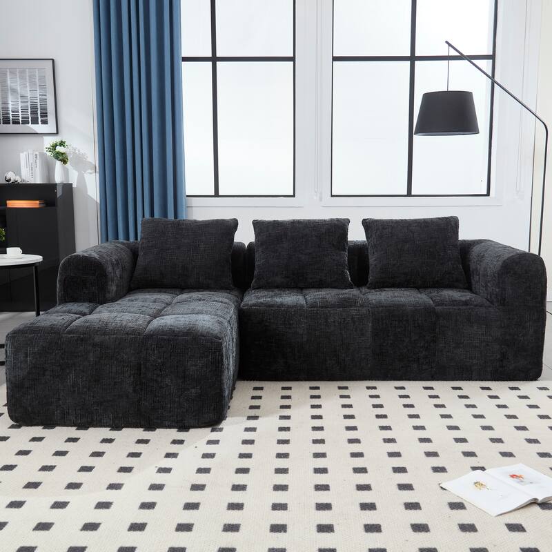Chenille Fabric Modular L Shaped Sectional Sofa,Free Combination