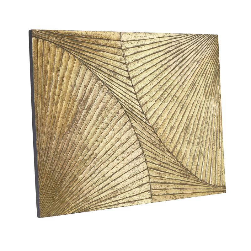 Wood Geometric Carved Radial Home Wall Decor - Gold or Silver - Roche River Decor