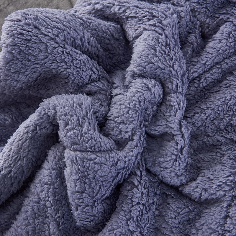 3 Piece Sherpa Plush Micro Suede Comforter Set