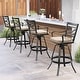 preview thumbnail 77 of 77, Outdoor Patio Bar Stools Aluminum Swivel Bar Chair with Sunbrella Cushion - 21.7 in W x 16.5 in D x 46 in H Canvas Antique Beige-4PC