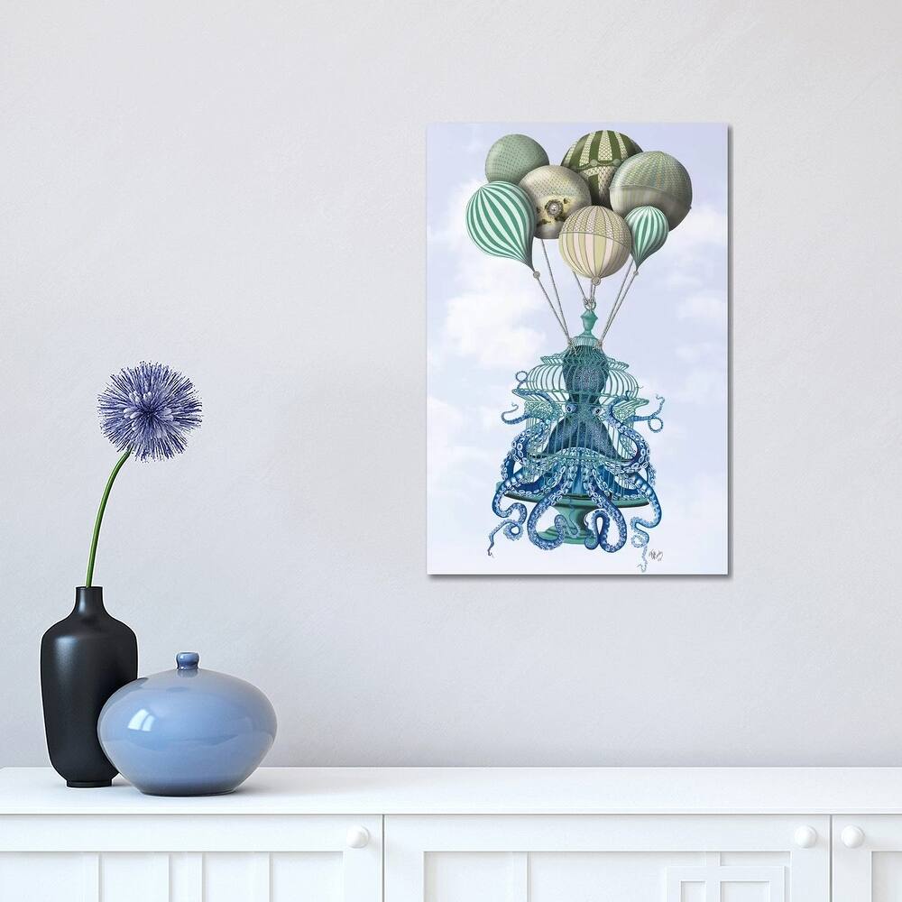 iCanvas "Octopus Cage and Balloons" by Fab Funky Canvas Print