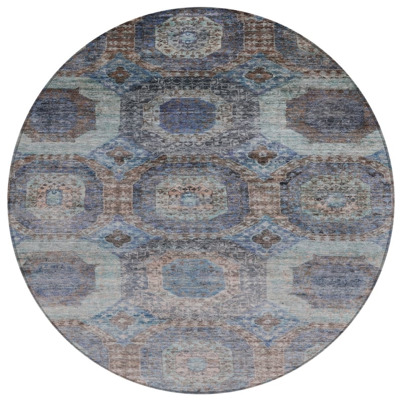 HomeRoots Medallion Transitional Rectangle Outdoor Rug