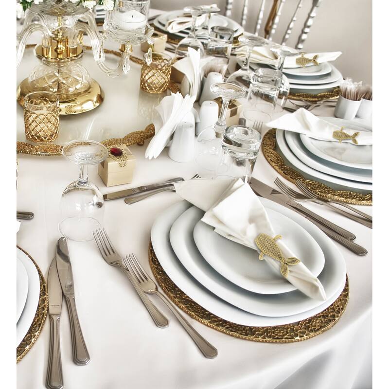 KitchaBon Mermaid Gold Napkin Rings for Table Decor - Set of 6 - 2.25 x 1 x 1.65 inches