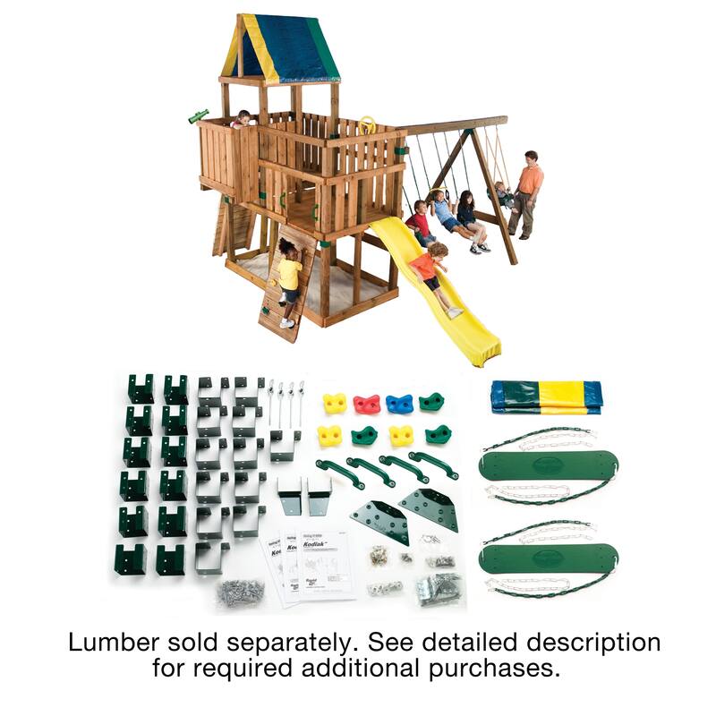 Kodiak Swing Set DIY Hardware Kit (Lumber and Slide Not Included) - 21.5'x17'x13'