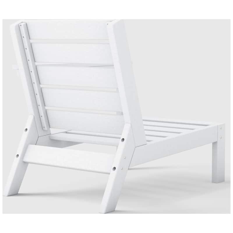 Birchwood All Weather HDPE Outdoor Patio Deep Seating White Right Arm Facing Chair With Cushions (1-Piece)
