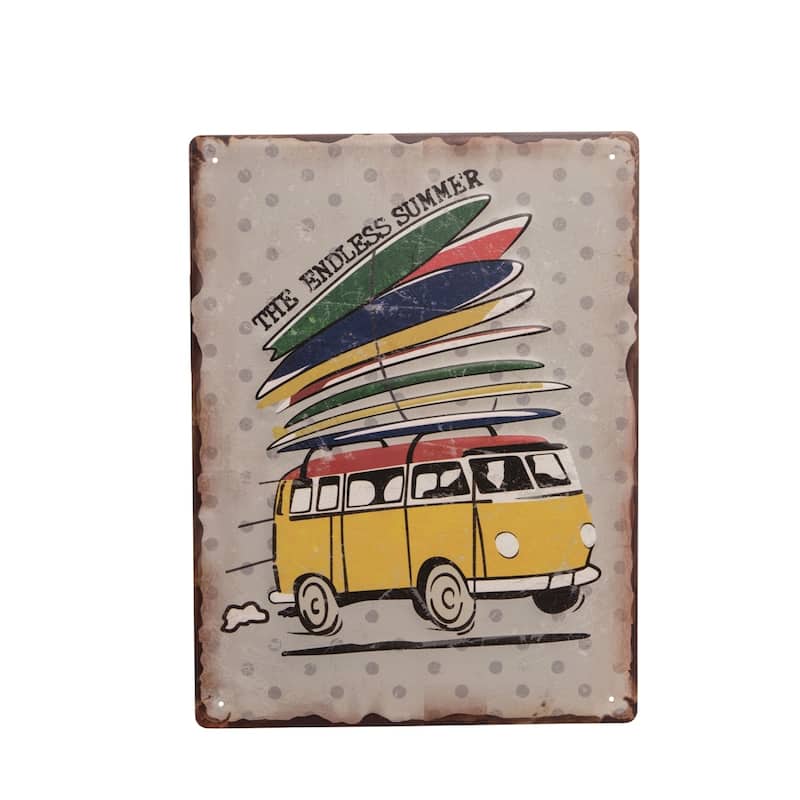 Beachcombers Surf Van Surfboards The Endless Summer Sign Metal 15.75 Inches - Multi