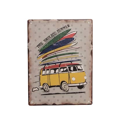 Beachcombers Surf Van Surfboards The Endless Summer Sign Metal 15.75 Inches - Multi