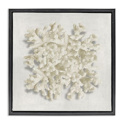 Stupell Aquatic Neutral Coral Framed Floater Canvas Wall Art Design By Caroline Kelly