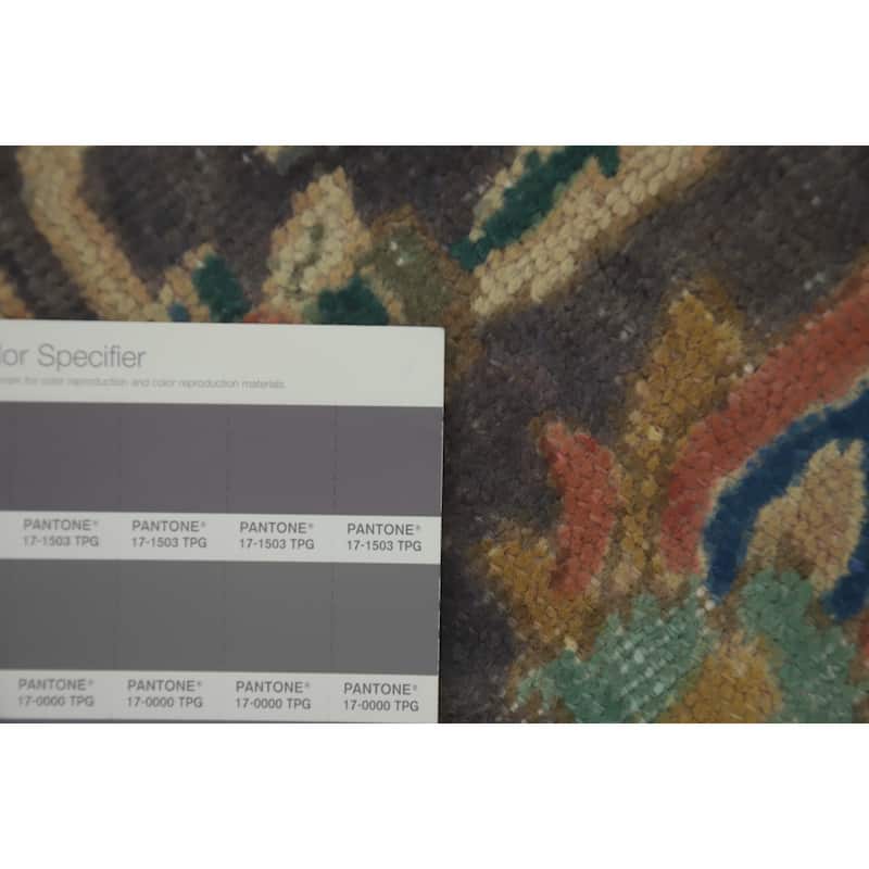 Hand Knotted Oriental 100% Wool Carpet Traditional Floral Oranges & Rust Tabriz Area Rug - 9' 9'' X 6' 4''
