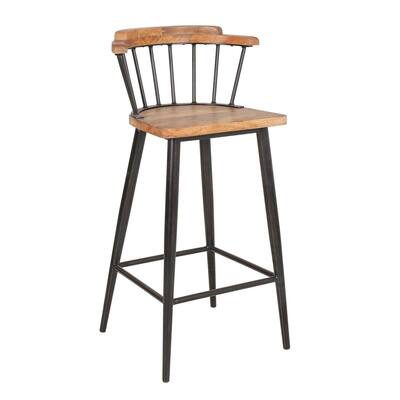 East at Main Spindle Back Mango Wood and Iron Bar Stool