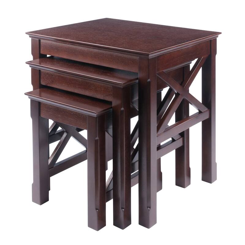 Xola 3-Pc Nesting Tables, Cappuccino - 21.1"W x 17.3"D x 22.1"H.