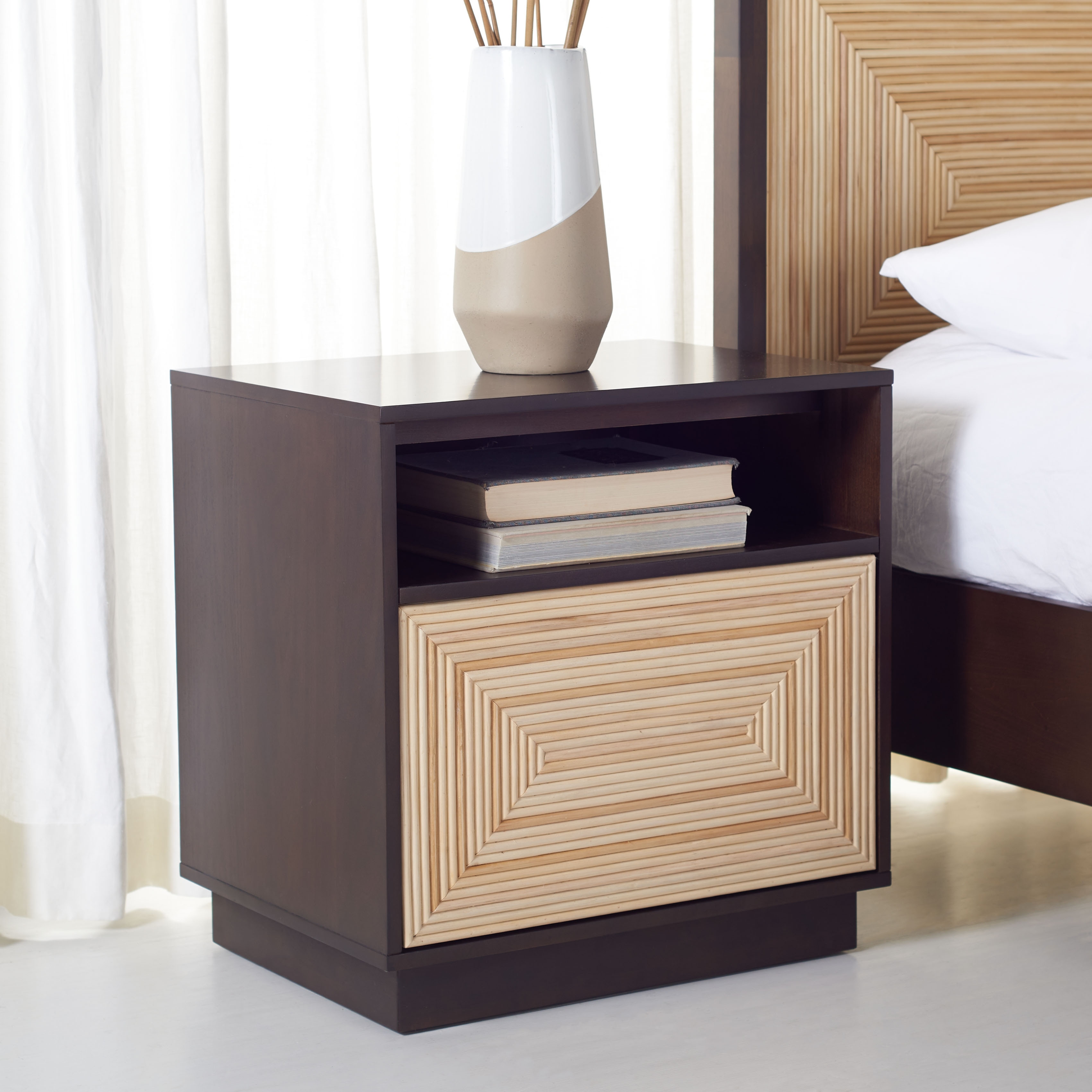 Solene 1 drawer sales textured nightstand