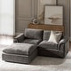 preview thumbnail 1 of 14, Fabiana 88"W Oversized 3 Piece Down Blend Modular Cloud Sleeper Sofa with Removable Cushion Cover By HULALA HOME Grey