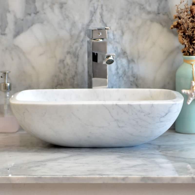 Single Bowl Rectangular shaped Bathroom sink - 4.7"H x 16.5"W 11.9"D