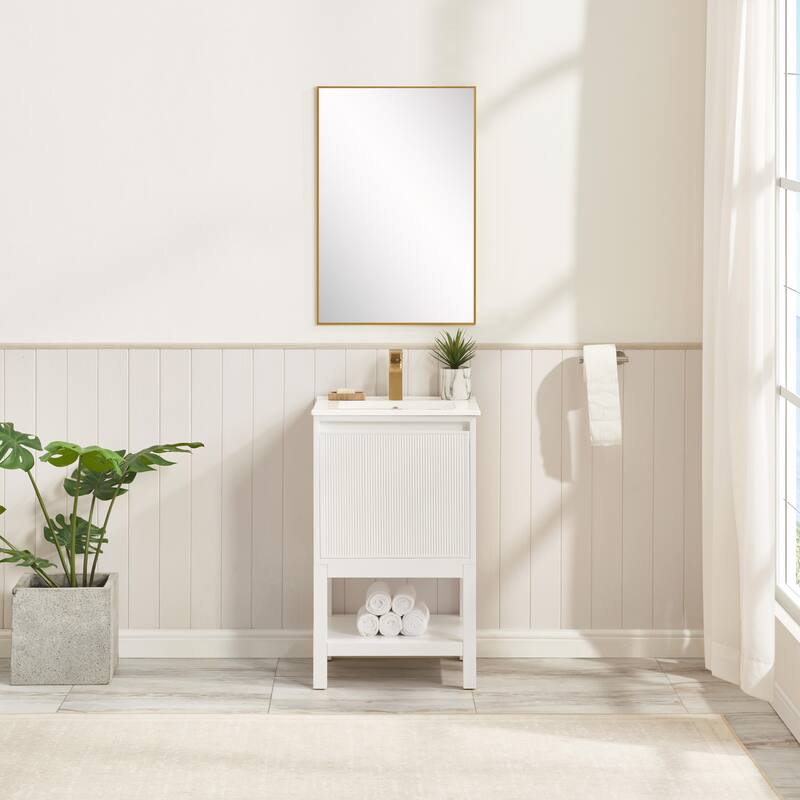 20-Inch Bathroom Vanity with Integrated Ceramic Sink