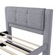 preview thumbnail 6 of 10, Full Size Upholstered Platform Bed with Adjustable Trundle for Versatile Guest Accommodation