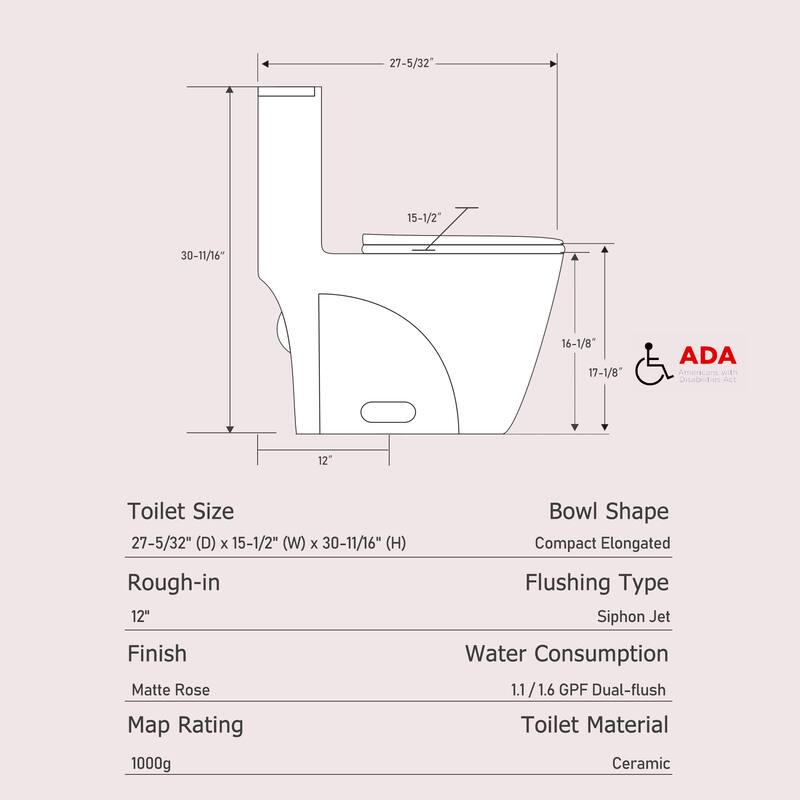 One Piece Dual-Flush Toilet