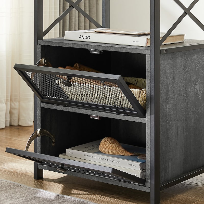 VECELO Night Stand, End Side Table with Storage Space and Door,Modern Nightstands for Living Room,Bedroom