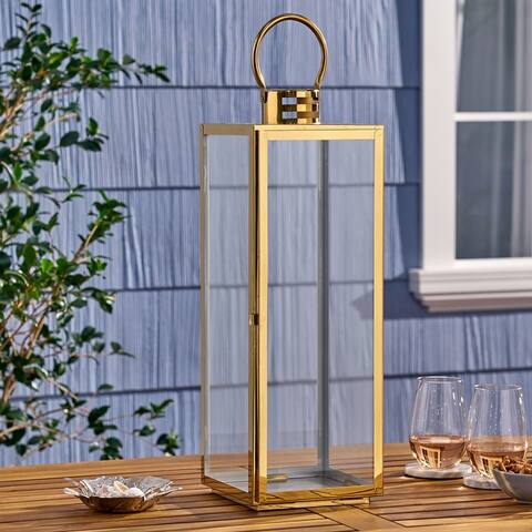 Hawkeye 24-inch Stainless Steel Lantern by Christopher Knight Home