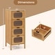 preview thumbnail 3 of 8, Gymax 4-Drawer Dresser w/ Fluted Tempered Glass Drawers Mid Century