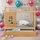 preview thumbnail 10 of 16, Modern Twin Size House Bed Wood Bed With Twin Size Trundle And Solid Construction Natural