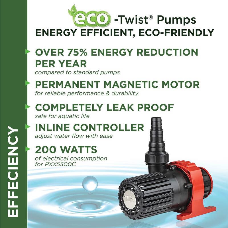 Alpine Corporation Eco-Twist Energy-Saving Pump with 33' Cord
