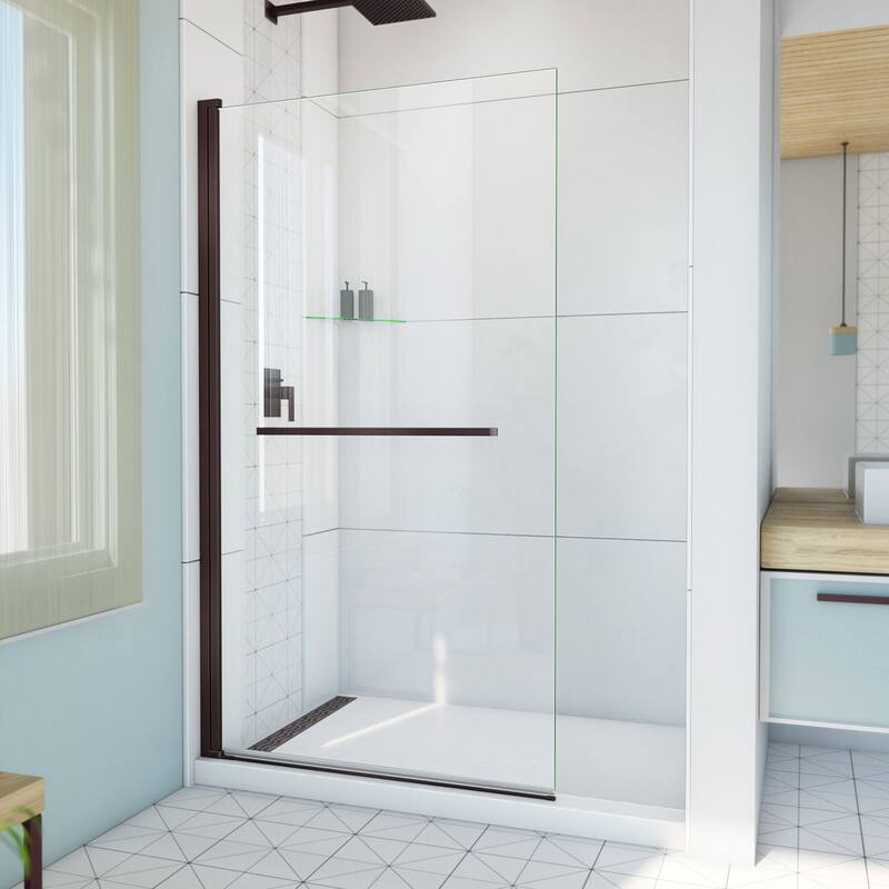 DreamLine Aqua-Q Swing 39 1/2 in. W x 72 in. H Frameless Shower Door - Oil Rubbed Bronze