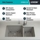 preview thumbnail 5 of 6, 32 Inch Lexicon Platinum Quartz Composite Drop-in Undermount Galaxy Concrete - 19" W x 32" L x 9.75" H