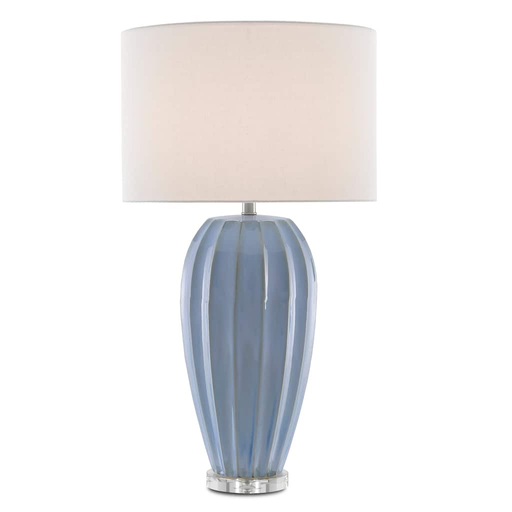Currey & Company Bluestar Blue Table Lamp - 33"h x 18"dia