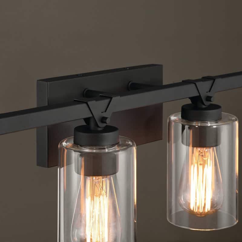 Roundhil 6-lights Farmhouse Faux Wood Grain Bathroom Vanity Light with UL Certified - 49'' W x 8'' H x 5'' D
