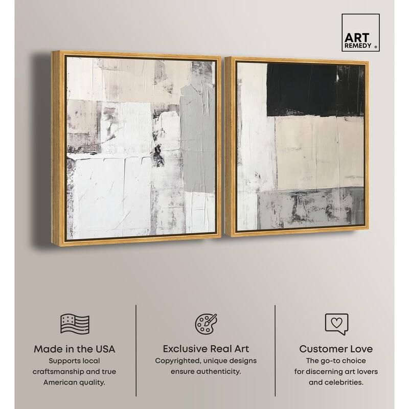 Chalk and Charcoal Canvas Set of 2 by Art Remedy