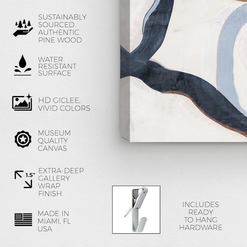 Wynwood Studio Abstract Paths of Life IV White and Cream White Modern & Contemporary Wall Art Canvas Print