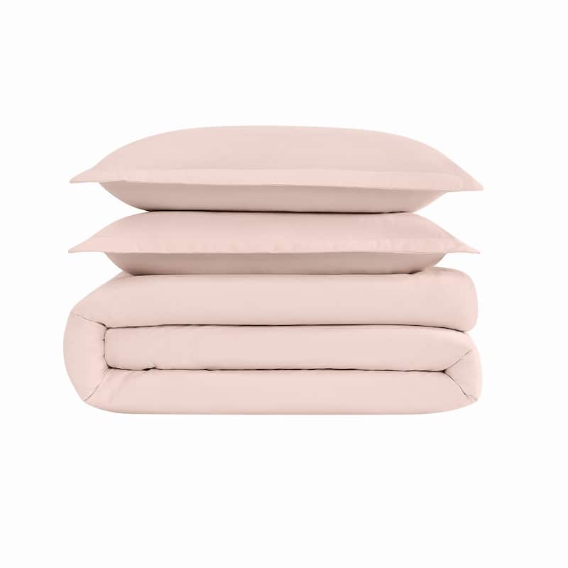 Cannon Heritage Solid 3 Piece Duvet Cover Set - Peach Blush - Full - Queen