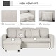 preview thumbnail 14 of 16, HOMCOM Sectional Sleeper Sofa, Linen Fabric L Shaped Couch with Pull out Bed, Reversible Storage Chaise, 3-seat, Dark Grey