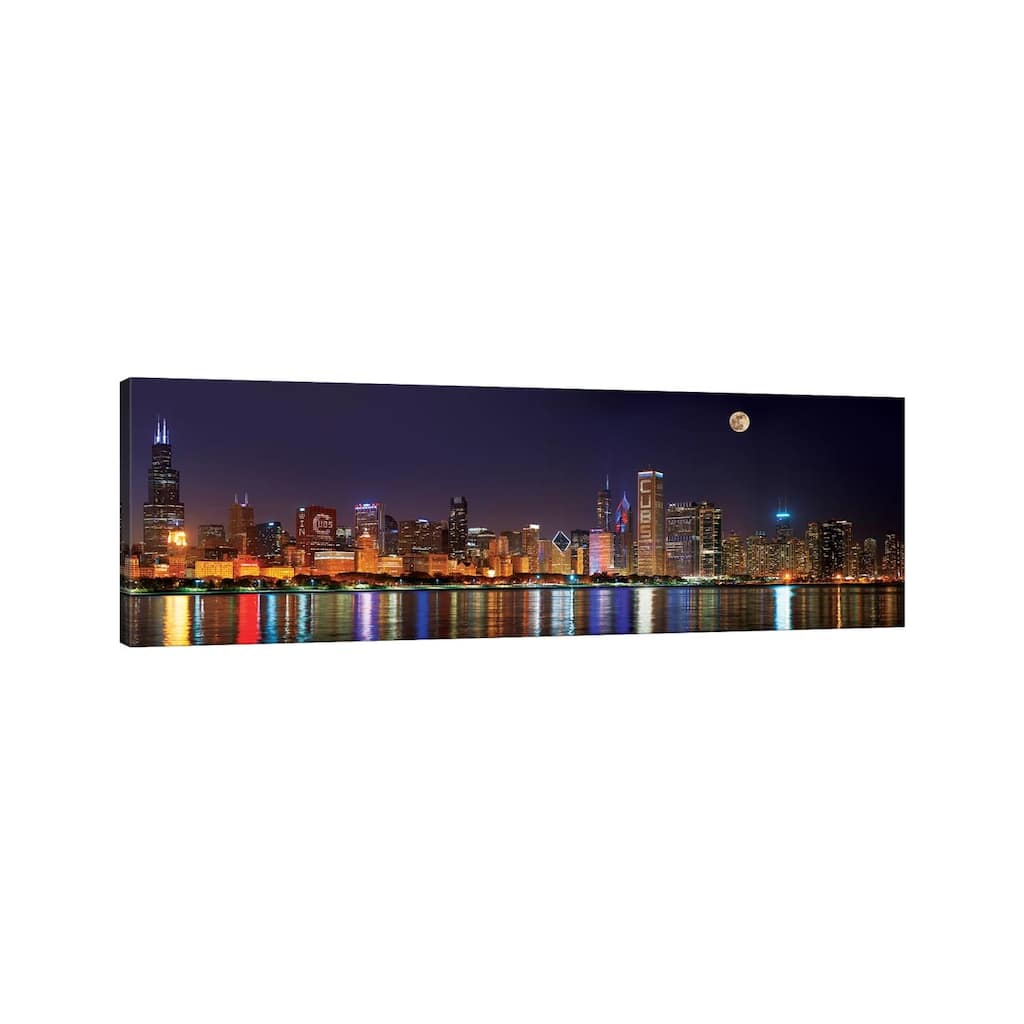 iCanvas "Chicago Cubs Pride Lighting Across Downtown Skyline II, Chicago, Illinois, USA" by Panoramic Images Canvas Print