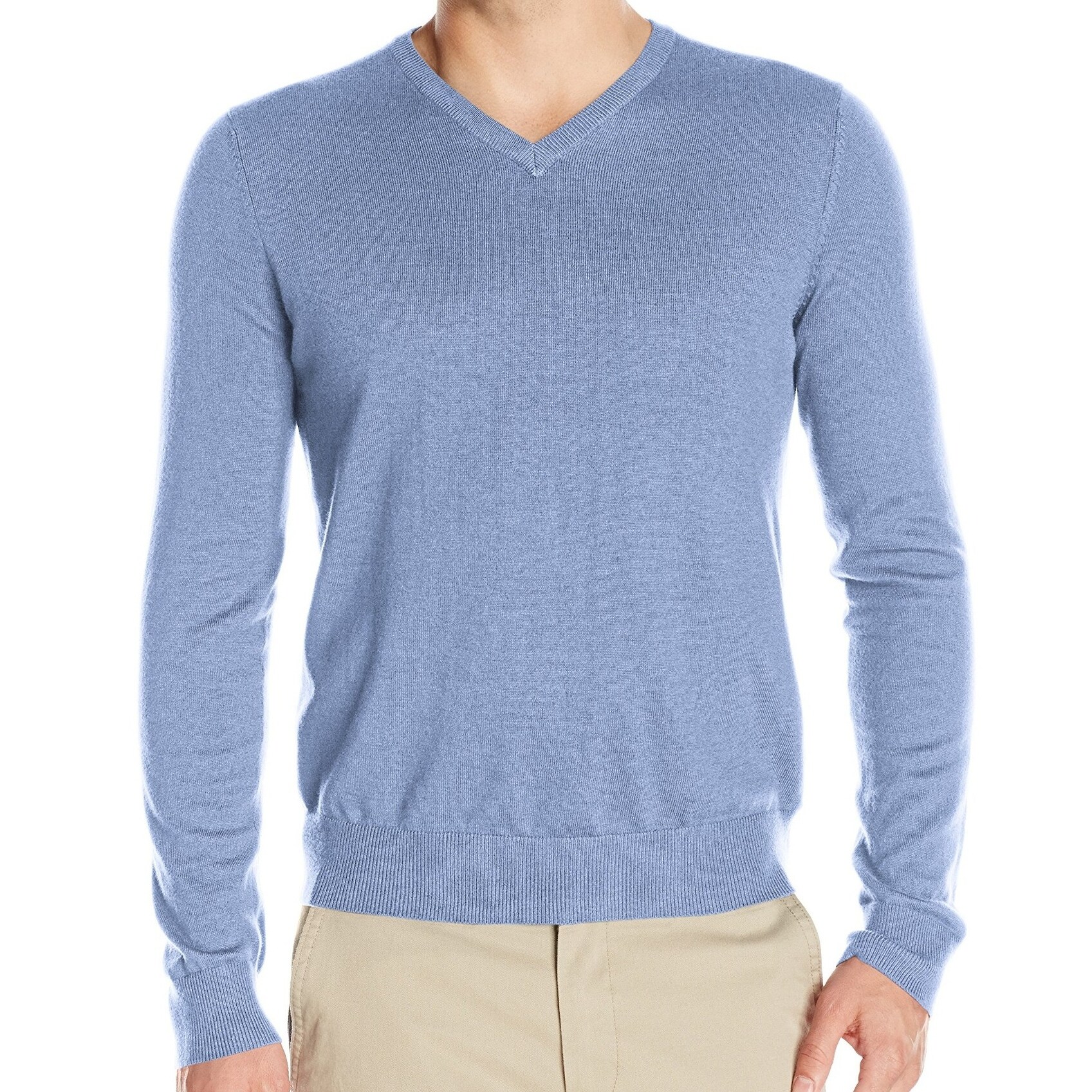 Shop Izod New Ocean Blue Mens Size Large L Pullover Ribbed V Neck Sweater Overstock 18065784