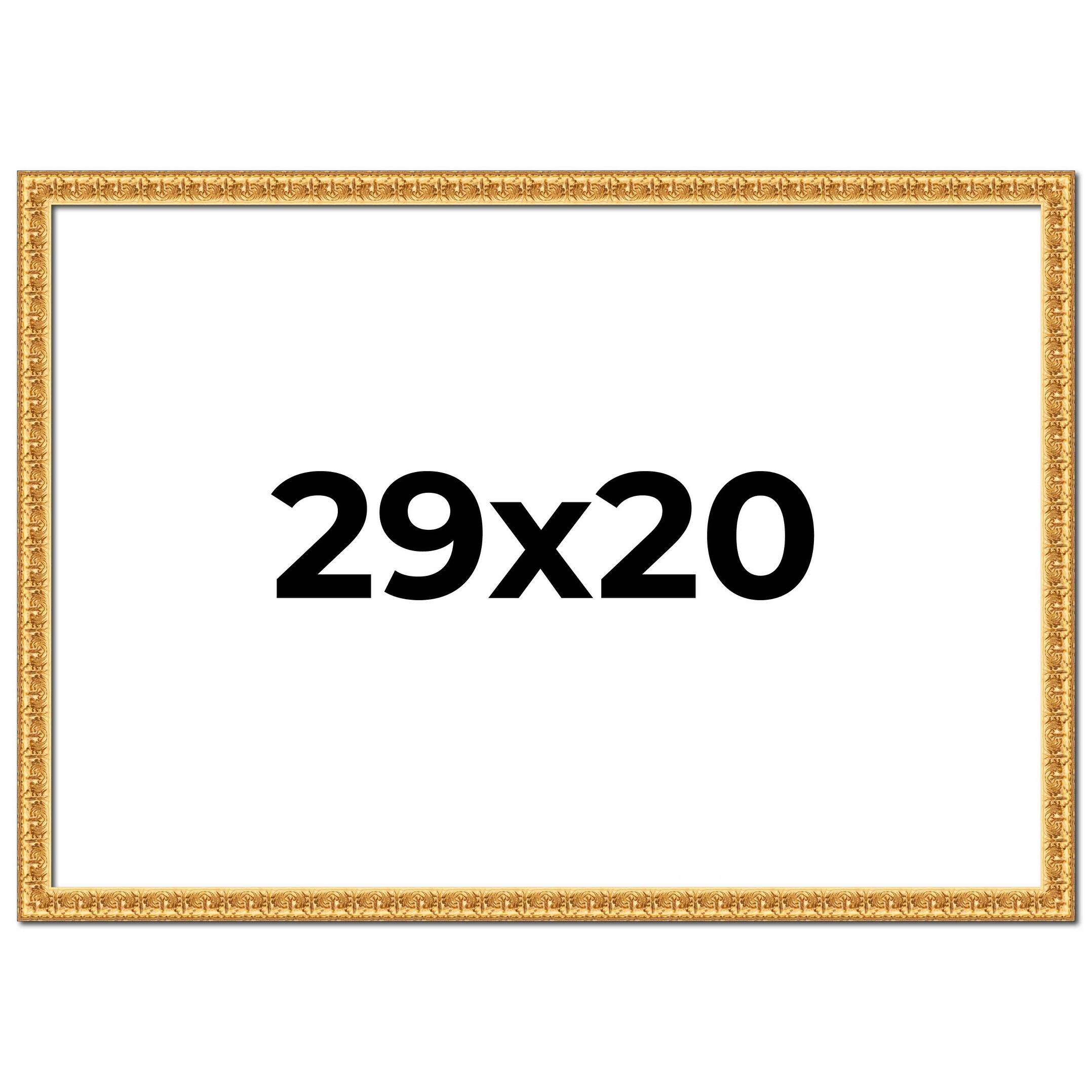 29x20 Frame Gold Real Wood Picture Frame Width 1 inches | Interior