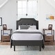 preview thumbnail 23 of 49, VECELO 3-Pieces Modern Upholstered Bed with Height Adjustable Headboard and Nightstands Sets Brown - Twin
