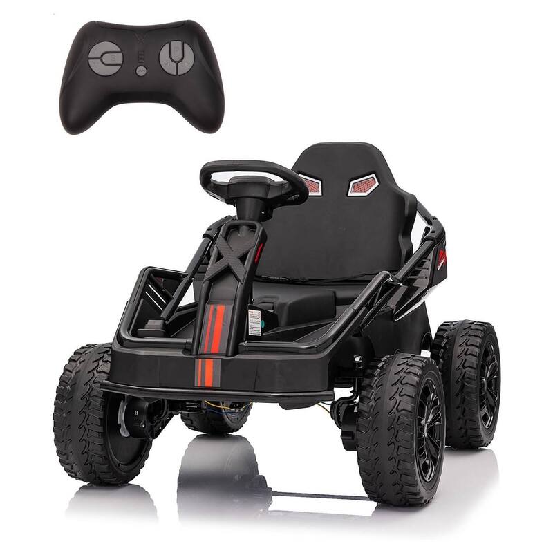 24V Electric Ride-On Toys with Parent Remote for Big Kids Best Gift - Black