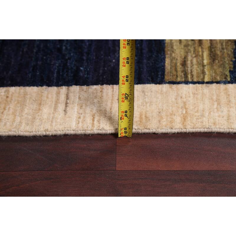 Contemporary Oriental Abstract Living Room Area Rug Wool Hand-knotted - 8'6" x 11'7"