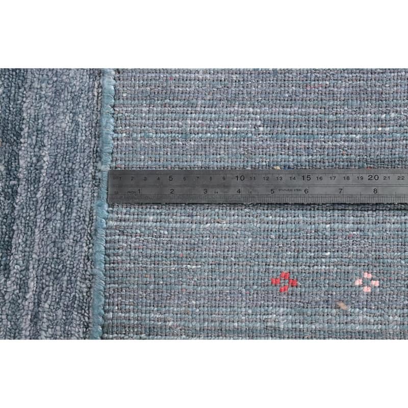 Hand Knotted Oriental 100% Wool Carpet Tribal Animal Pictorial Navy Blue & Blues Gabbeh Area Rug - 12' 4'' X 9' 0''