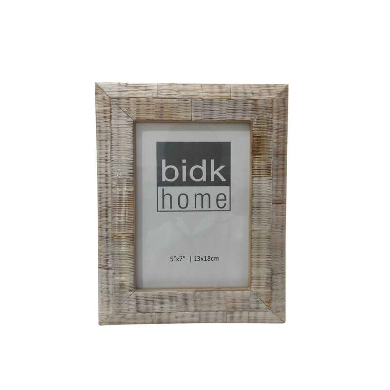 Distressed Beveled Rectangular Picture Frame - for 5" x 7" Photo - Gray