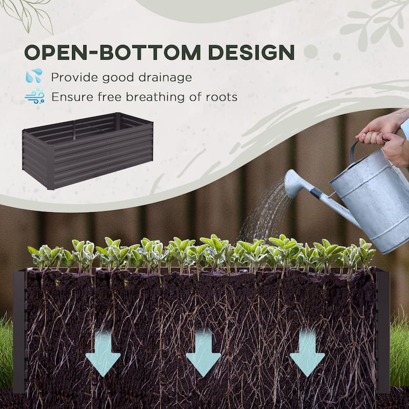 Galvanized Raised Garden Bed Kit, Large and Tall Metal Planter Box for Vegetables,Flowers and Herbs, 6' x 3' x 2'