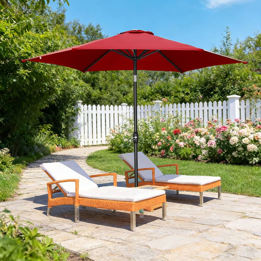 9ft Outdoor Patio Umbrella 6 Ribs with Tilt & Crank.